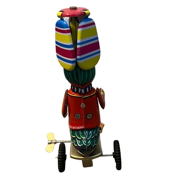 Vintage Inspired Duck on a Tricycle Metal Wind-Up Tin Toy - Picture 4 of 13